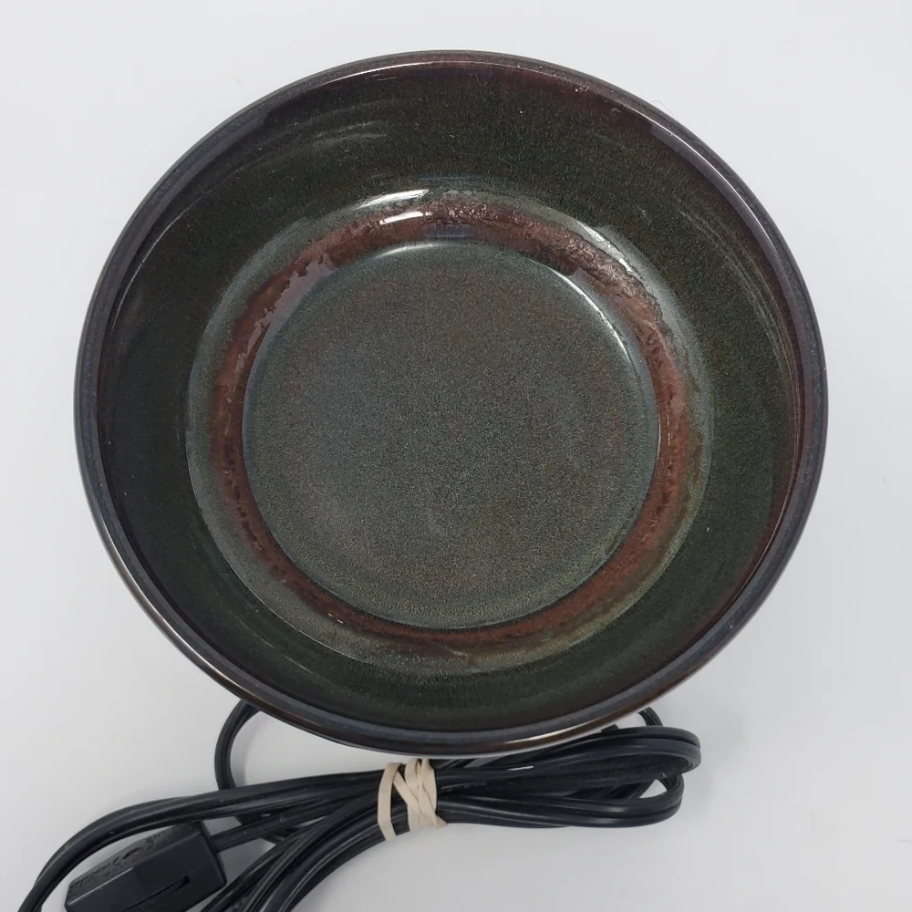 SCENTSY FARFALLE FULL SIZE WAX WARMER RETIRED RED BROWN GLAZE